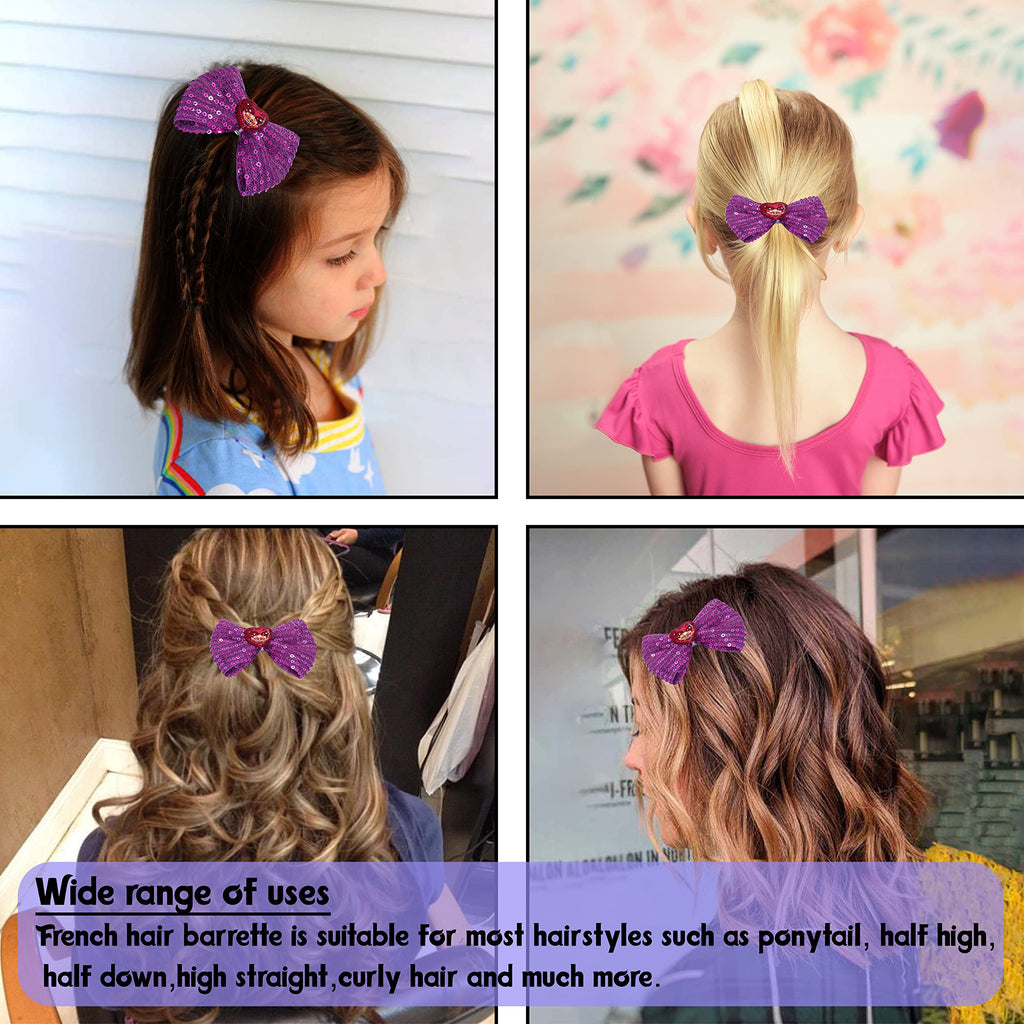 Accessoires à cheveux Trolls pour enfants, brosse à cheveux pour filles, pompons, nœud à cheveux et pince à cheveux pour enfants, pinces à cheveux multicolores pailletées avec de belles breloques